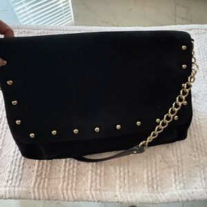Talbots Black Studded Chain Shoulder Bag